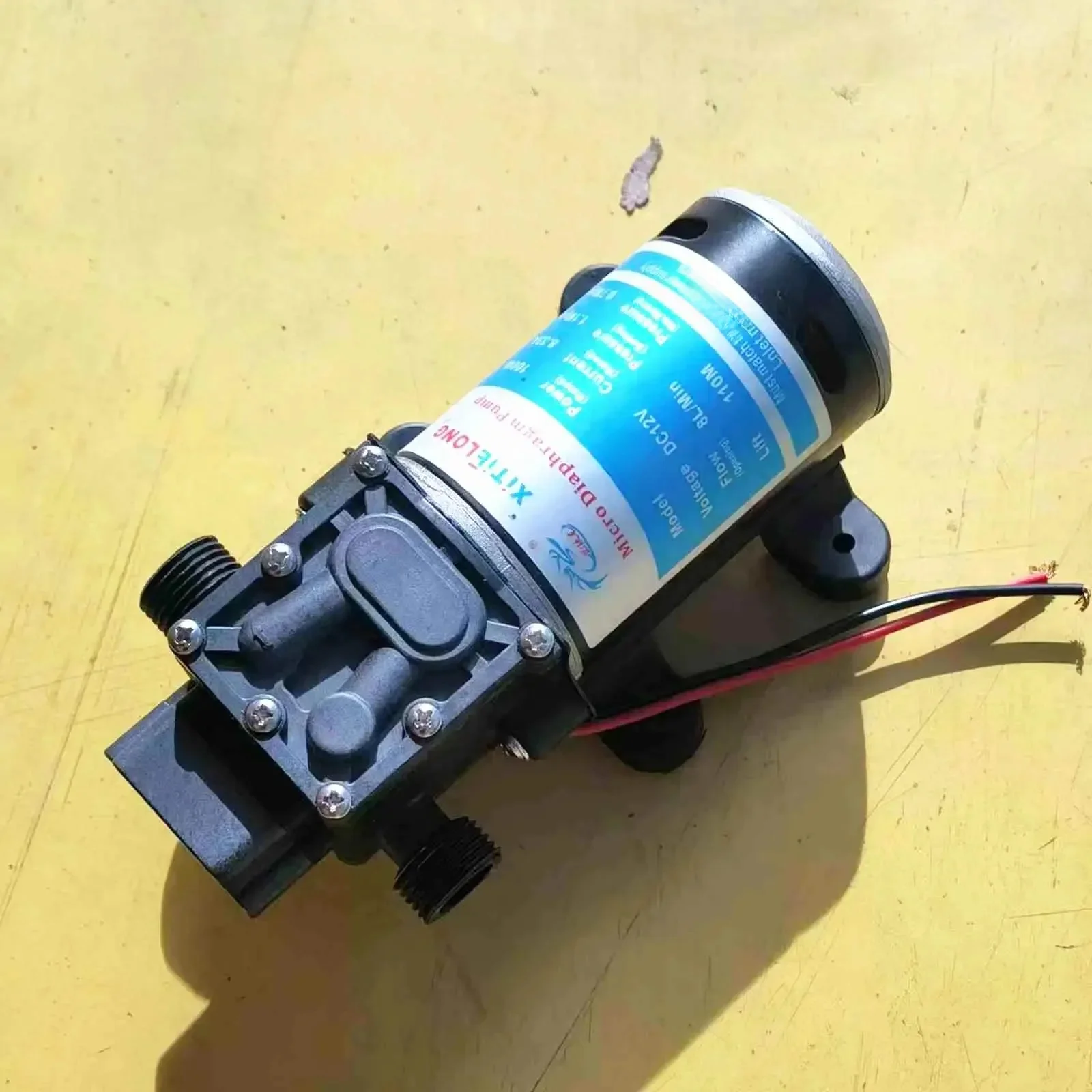 T-HD 1/2 "BSP męski DC 12V 100W samozasysający wzmacniacz membranowa pompa wodna kontrola przepływu wstecznego 300L/H do myjnia samochodowa — zdjęcie 2