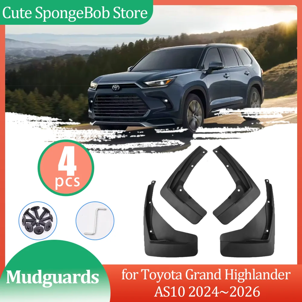 Car Mudguards for Toyota Grand Highlander AS10 2024~2026 2025 Mud flaps Fender Flare Flap Wheel Splash Guard Part Accessories