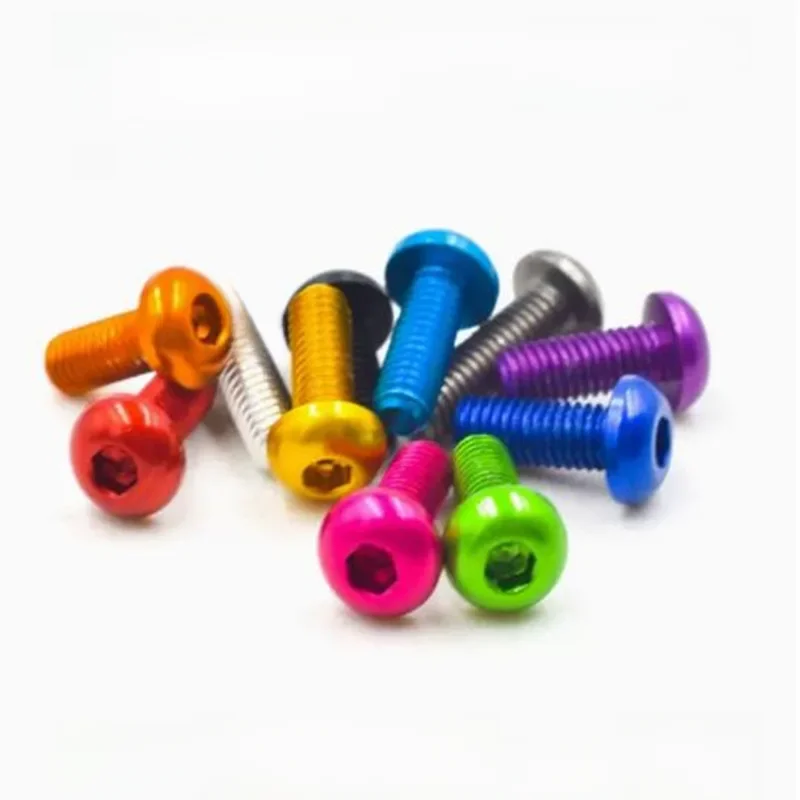 10 Stück Aluminium-Halbrundkopfschrauben M3 M4 M5 M6*5/6/8/10/12/16/20/25/30 Bunte Aluminium-Innensechskantschrauben