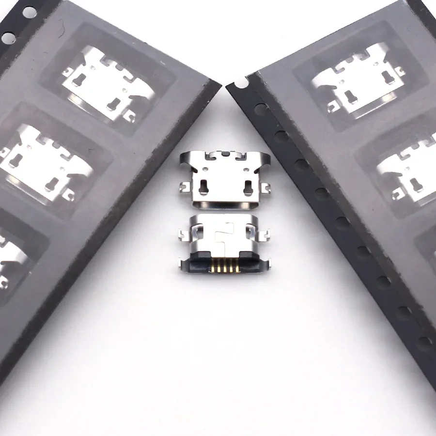100szt Micro USB 5pin heavy plate 1.27mm Złącze portu ładowania dla lenovo A850 Motorola Moto E3 G5 XT1672 G4 Play XT1600 — zdjęcie 2