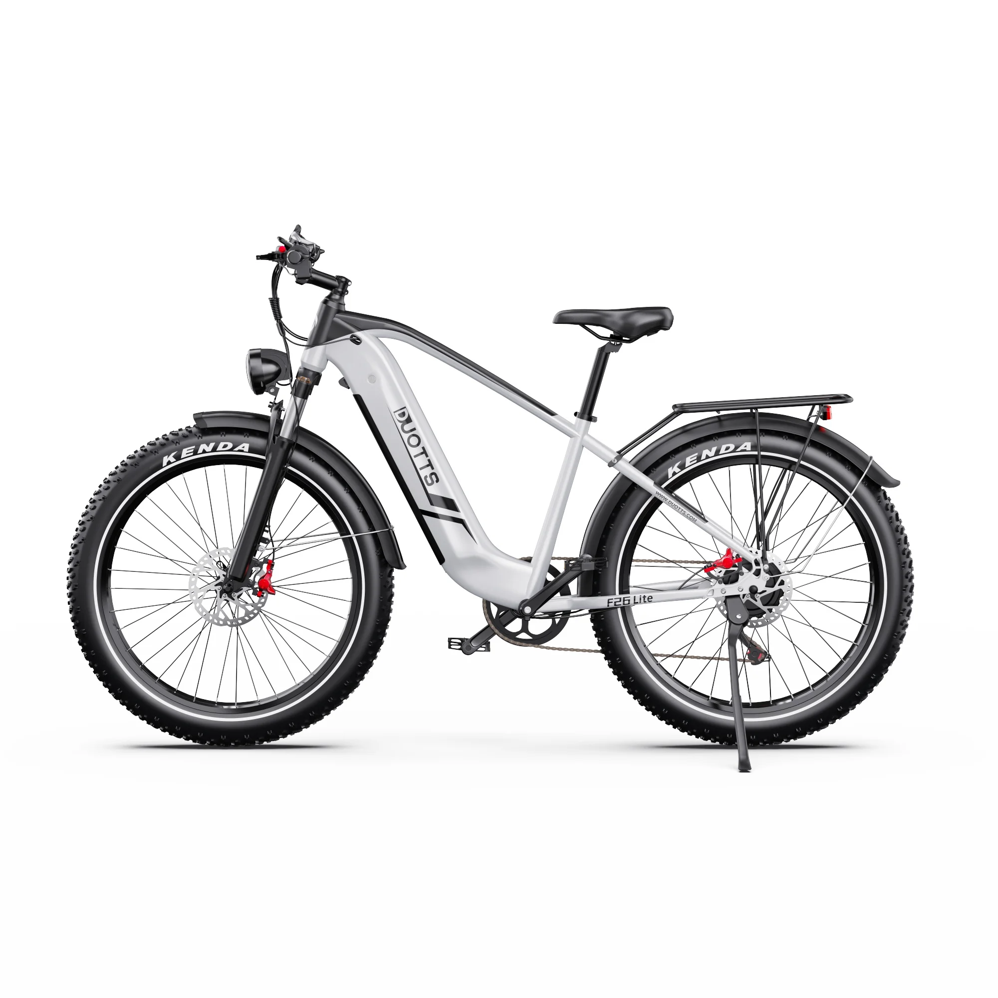 Imagen 6: Duotts F26 48V18ah batería de litio bicicleta de montaña eléctrica Motor doble sin escobillas 26 pulgadas suspensión completa freno hidráulico doble