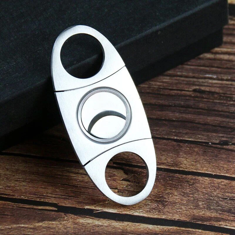 

Stainless Steel Cigar Cutter Portable Double Blade Guillotine Cigar Scissors Smoking Accessories Gift for Men Cool Gadget