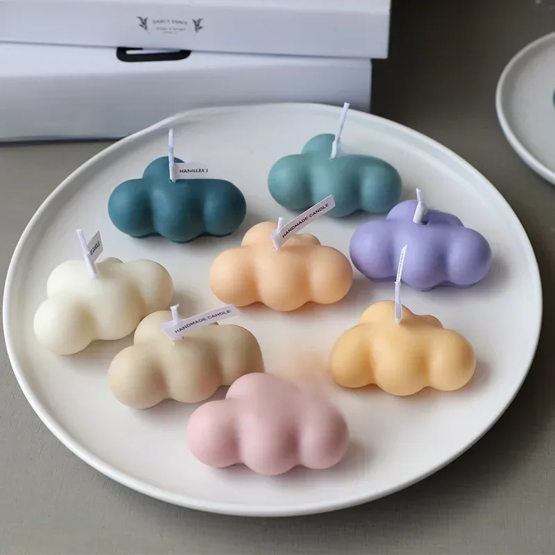 3D Cloud Shape Candle Silicone Mold Chocolate Mousse Fondant Ice Cube Pudding Candy Baking Mould Soap Scented Candle Mold Decor — zdjęcie 2