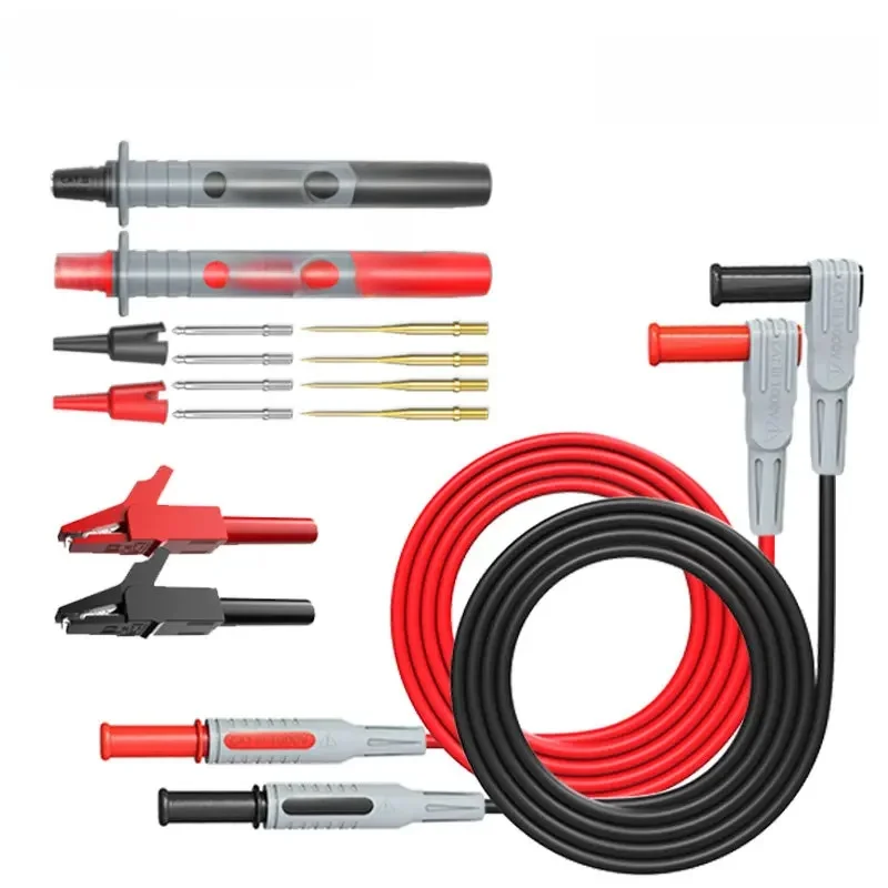 Peakelect P1300B 16 szt. 4mm wtyczka bananowa multimetr zestaw przewodów pomiarowych + wymienne igły sondy testowej + zaciski krokodylkowe + sonda testowa długopisy — zdjęcie 2