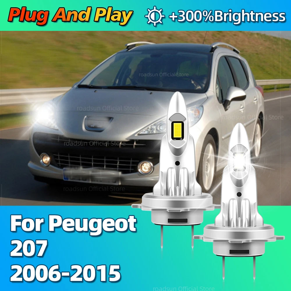 

LED Headlight Bulb Mini Wireless 180W CSP Car Headlamp For Peugeot 207 2006 2007 2008 2009 2010 2011 2012 2013 2014 2015