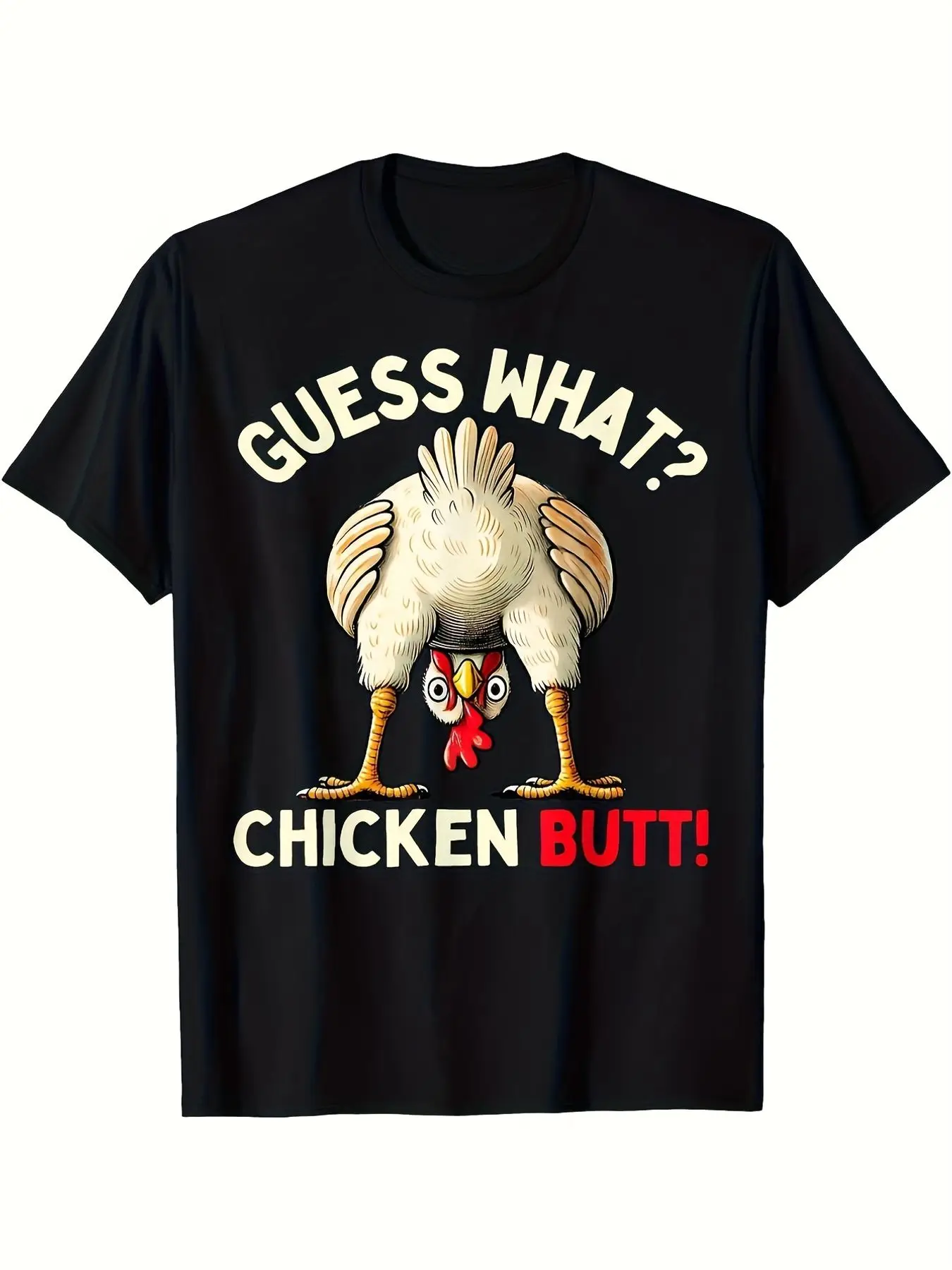

Funny Chicken Butt Graphic T-Shirt vintage Men Cotton O-neck short-sleeved Tee Men Unisex Oversized basics streetwear Tshirts