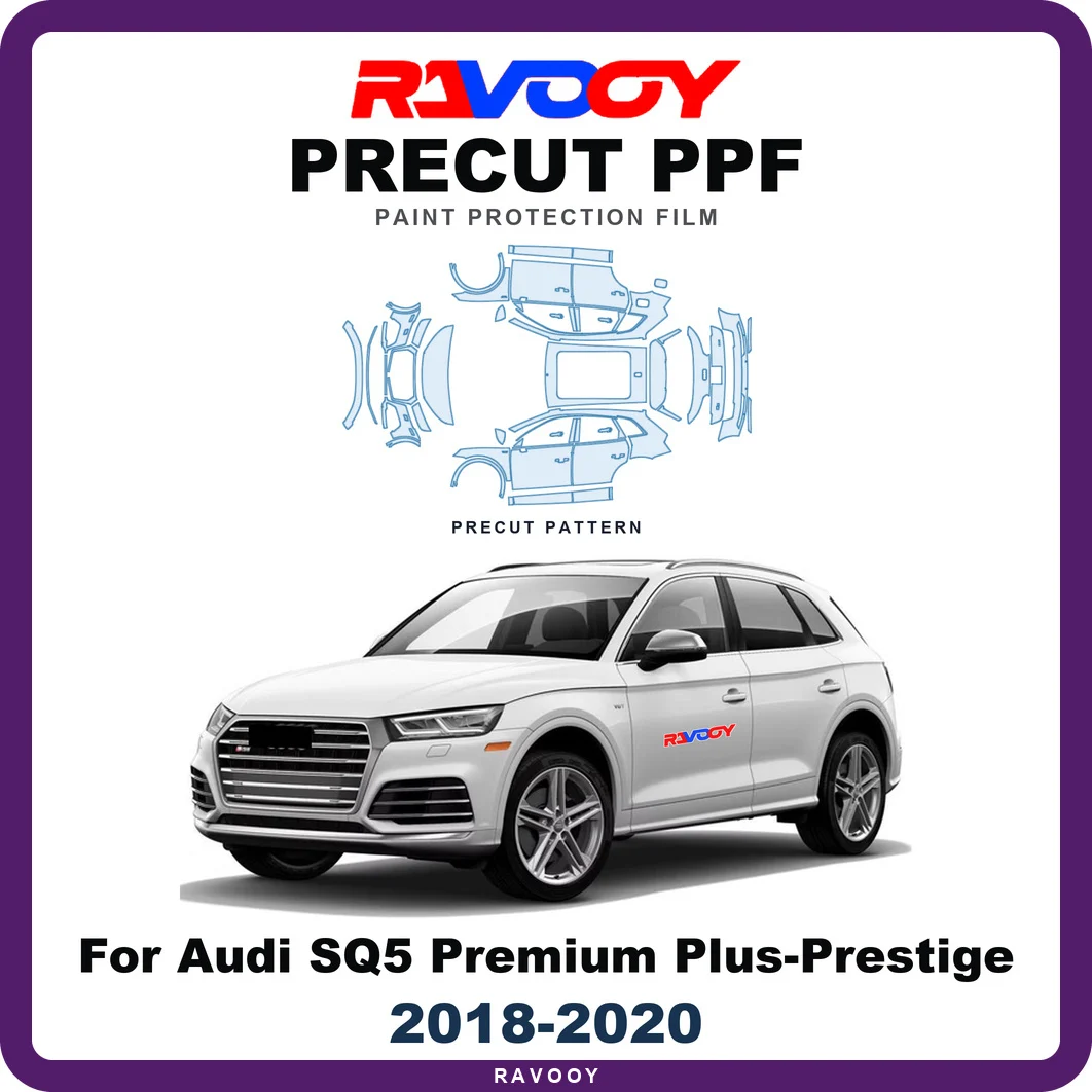 Precut PPF For Audi SQ5 Premium Plus-Prestige 2018-2020 8.5mil TPU Paint Protection Film Hood Bonnet Bumper Headlight Clear Kit