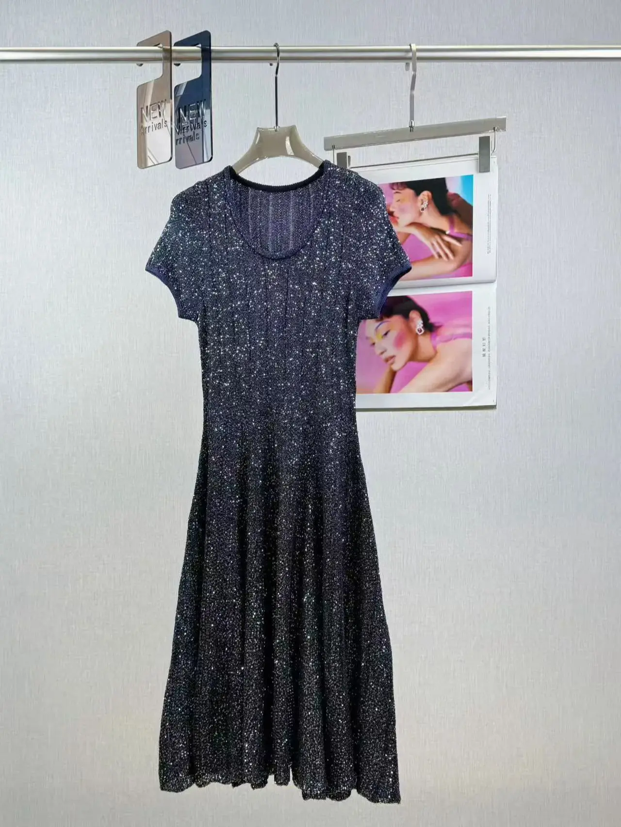 

2025 collection women's round neck elegant sexy figure flattering dress