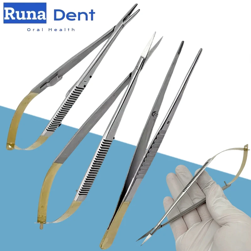 

18cm Dental Needle Holder, Stainless Steel Surgical Suture Instruments, Castroviejo Style for Oral Surgery, Dentist Tools