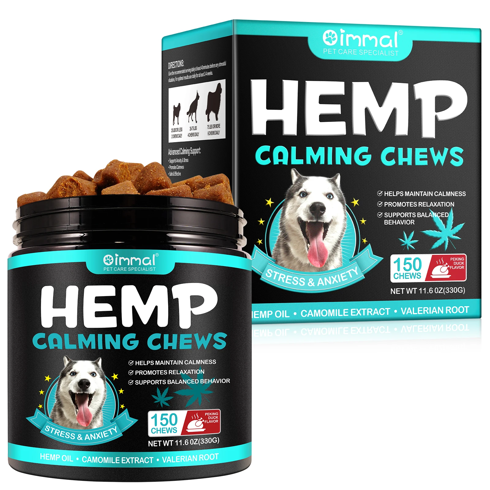 Calming Chews for Dogs with Anxiety and Stress 150 Soft Dog Anxiety Relief Storms Barking Separation Valerian Root Natura Oil