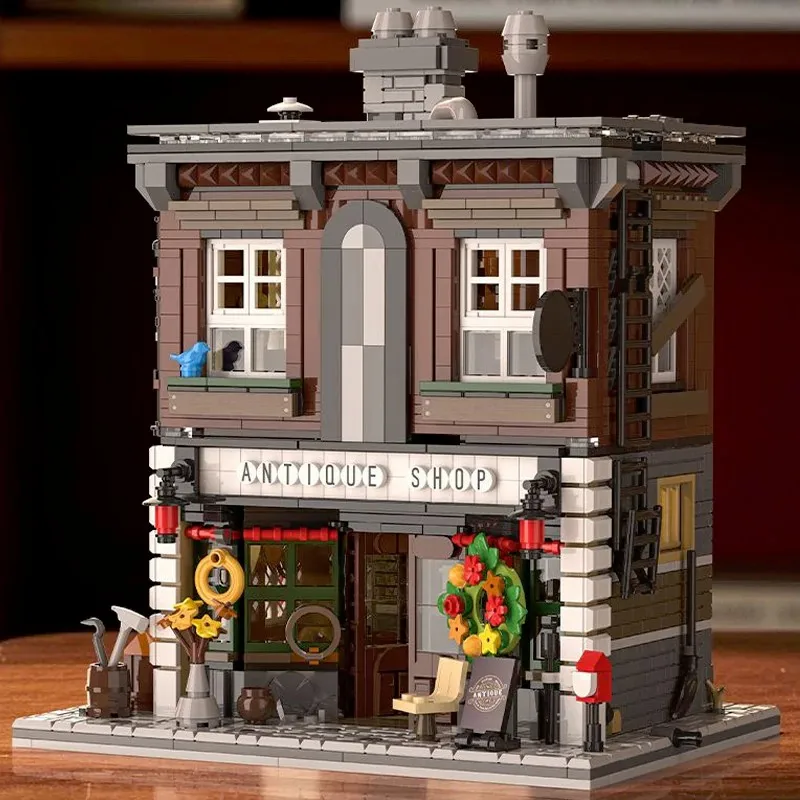  1950 قطعة متجر العتيقة مباني المنزل مجموعات متجر المدينة العمارة وحدات بنة التجمع أطقم منمذجة الكبار اللعب هدية #1