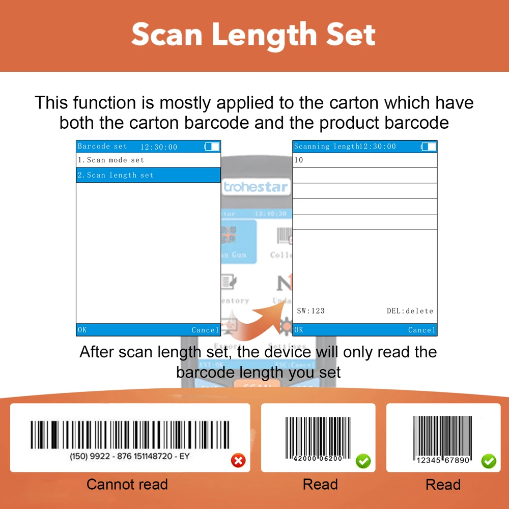 Barcode Scanner Portable Reader 1D 2D QR Bar code Scanners Handheld Inventory Data Collector For Logistics Market