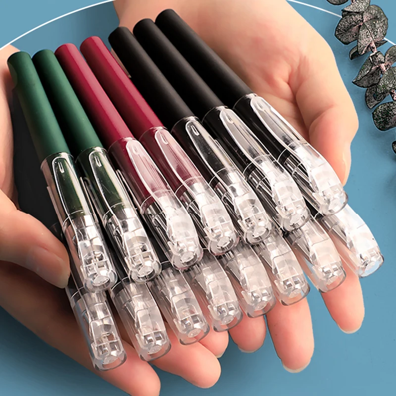 Portable 0.5mm Replaceable Refills Black Ink Ballpoint Gel Pens Set Smooth Writing for School Office Home Supplies Stationery