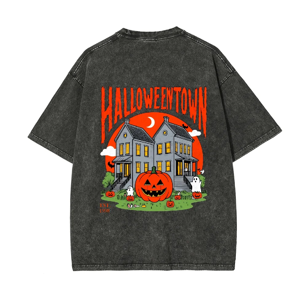 남성용 및 여성용 빈티지 할로윈 티셔츠 - 블랙 & 레드 1978 디자인 - 100% 헤비웨이트 코튼. 할로윈 파티에 딱 맞습니다.