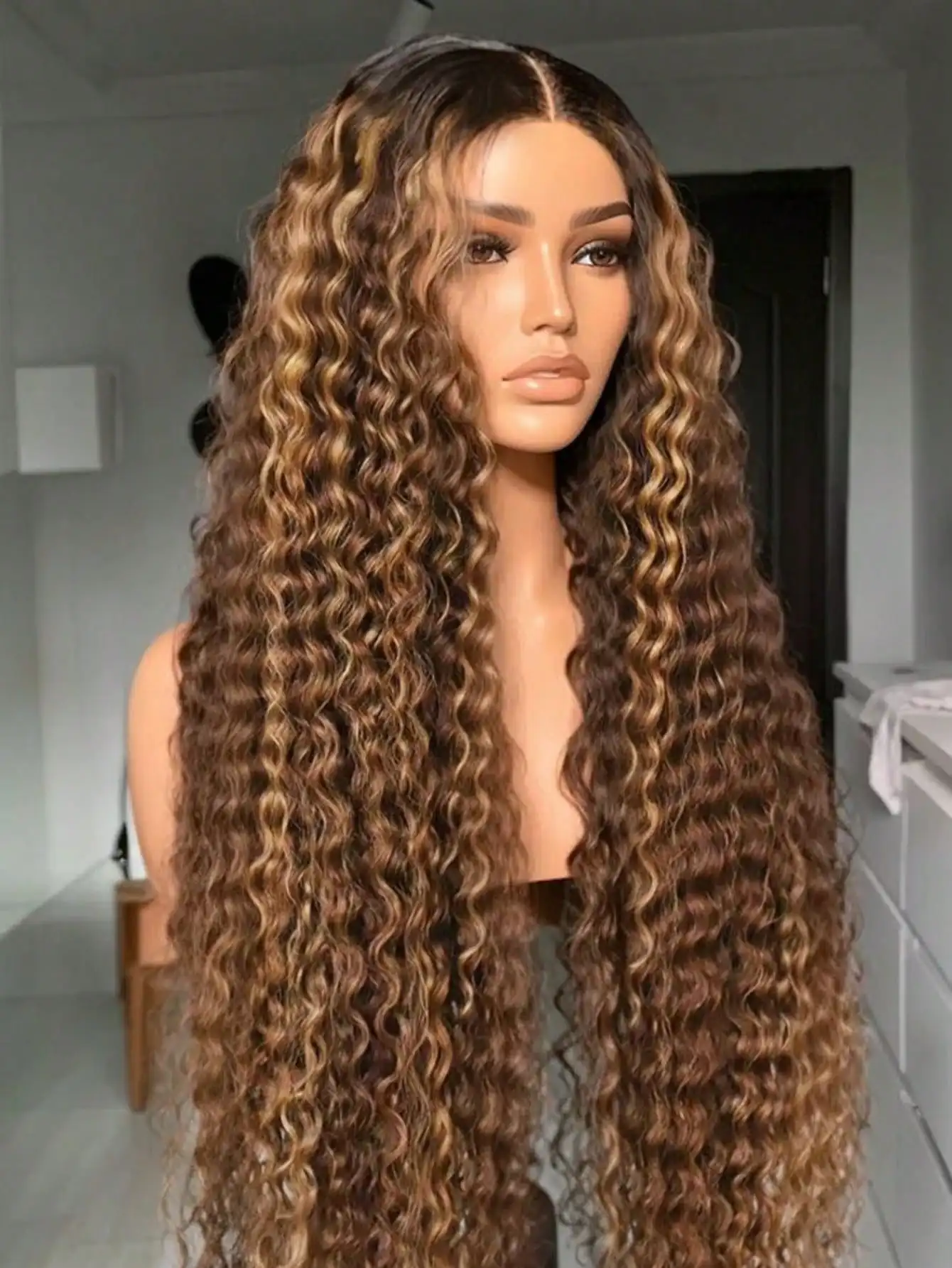 34 بوصة تسليط الضوء على موجة عميقة الدانتيل الجبهة الباروكات الشعر البشري 28 بوصة 13x6 HD الدانتيل الشفاف الجبهة الباروكات 200 الكثافة 4/27 أومبير #5