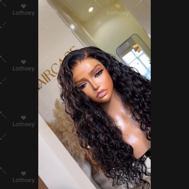 360/كامل الدانتيل الباروكات شعر الإنسان شفاف كامل الرباط الباروكات قبل قطعها ابيض عقدة 180% الكثافة شعر بشري مجعد عميق شعر مستعار