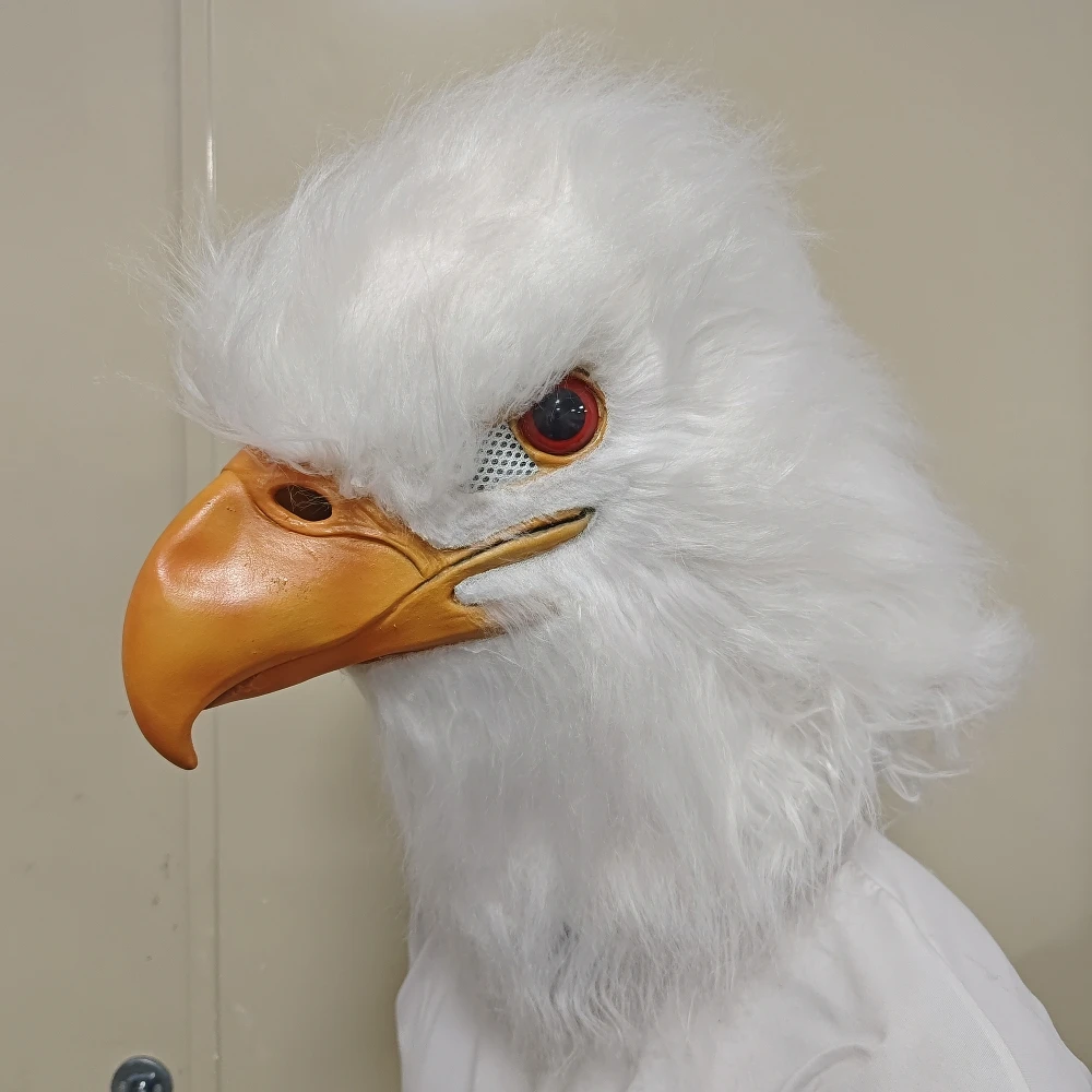 Maschera di aquila bianca Maschera a testa intera per animali adorabili Festa di carnevale di Halloween Accessori per costumi cosplay per spettacoli teatrali