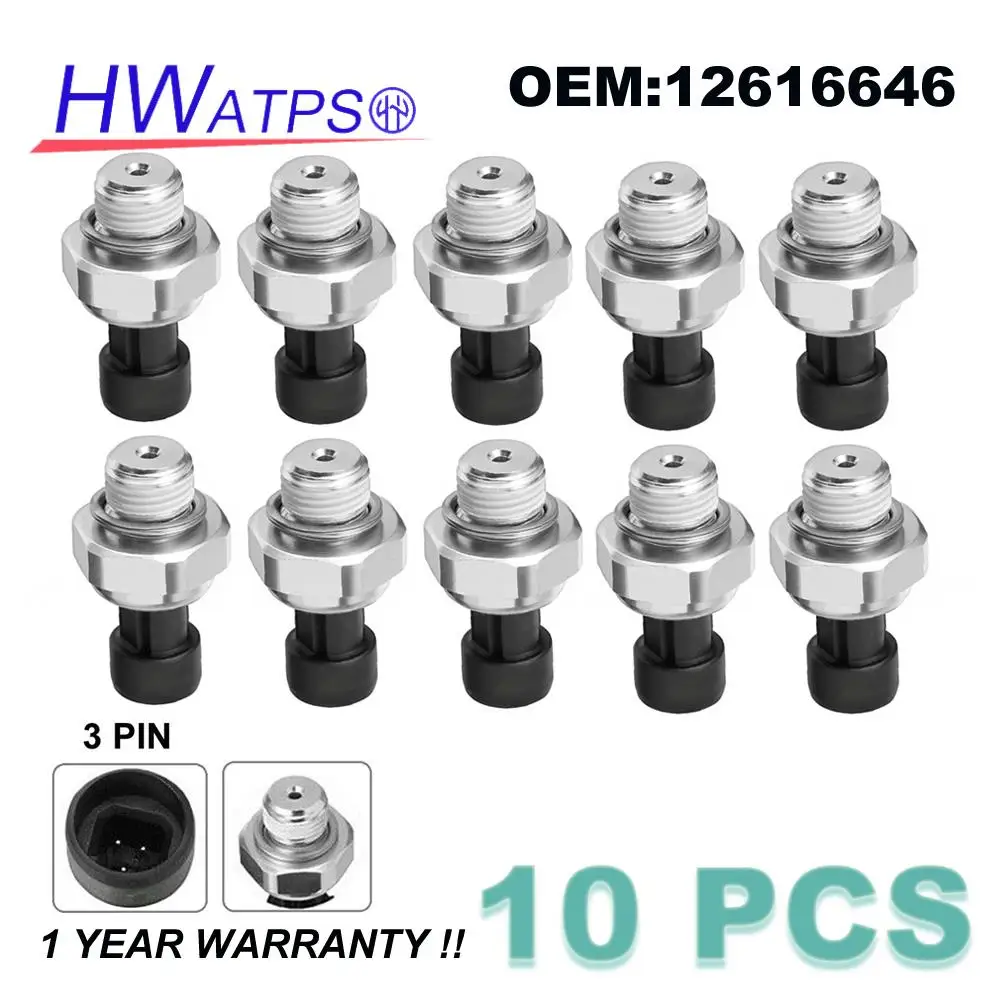 

10 Pcs For Cadillac Escalade EXT ESV Chevrolet Corvette Impala Express 3500 GMC Savana 1500 New Oil Pressure Sensor 12616646