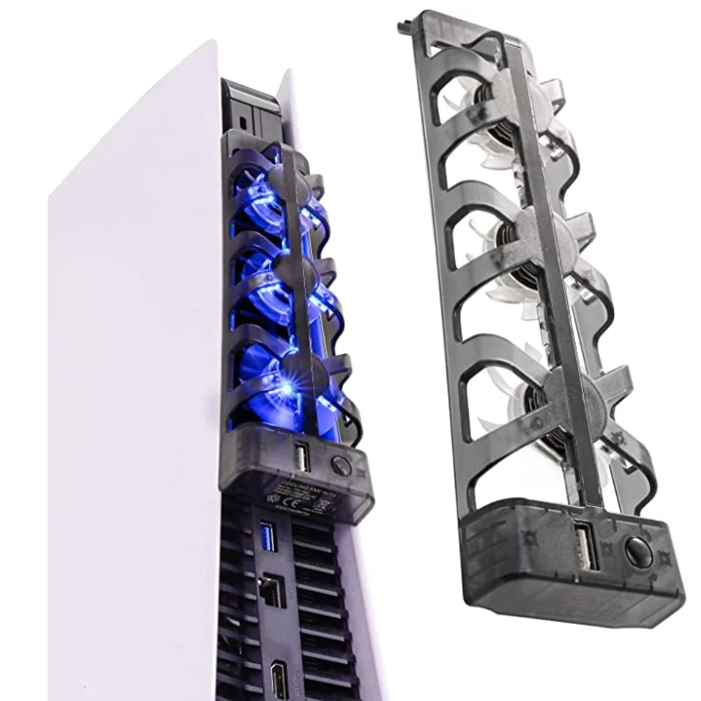 Pour accessoires PS5 ventilateur de refroidissement avec lumière LED pour Playstation 5 à deux disques et éditions numériques accessoire de jeu système de refroidissement