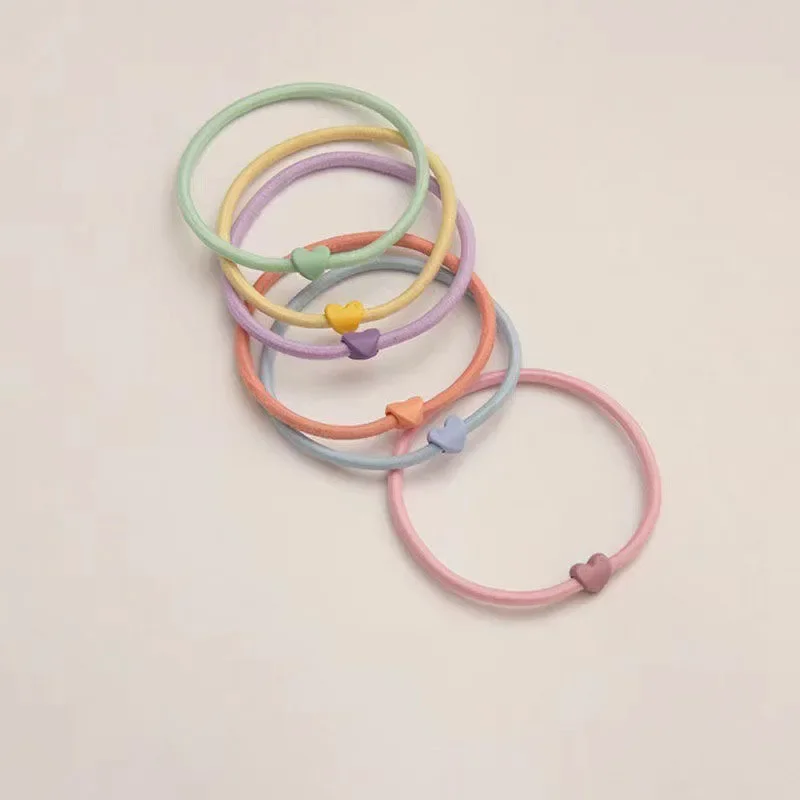 10PC koreańskie kolorowe serce gwiazda elastyczność gumki do włosów Scrunchies dla kobiet dziewczynki kucyk Holder gumki do włosów akcesoria liny — zdjęcie 2