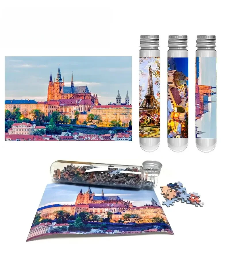 MaxRenard Jigsaw Puzzle Mini Pieces 150szt Probówka Zabawka edukacyjna Gra rodzinna Przenośna zabawka rekreacyjna — zdjęcie 2