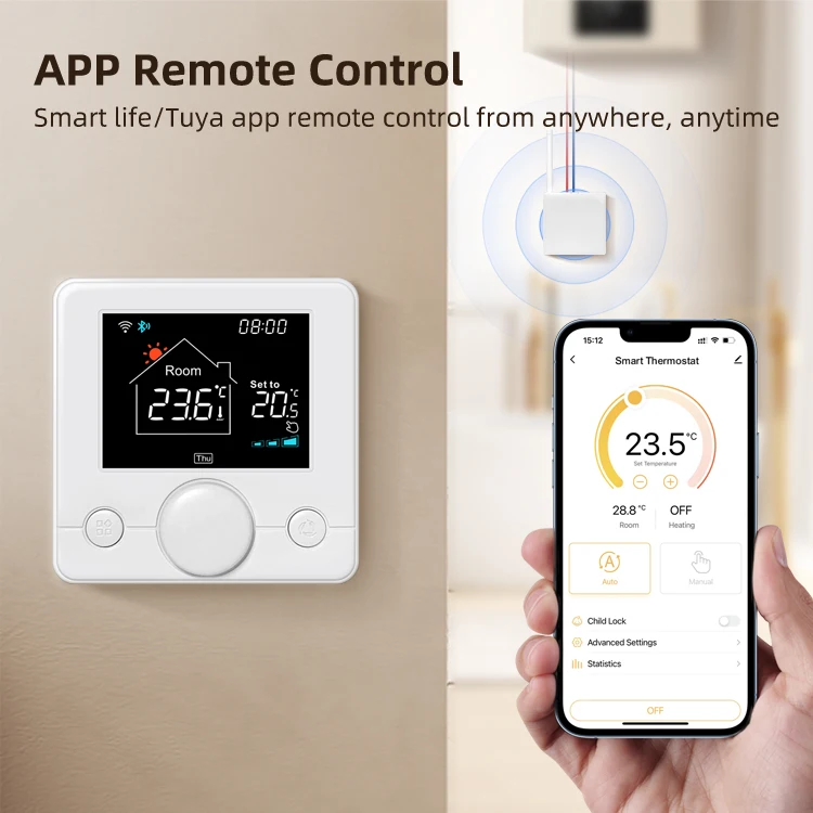 Smart RF433 ترموستات لاسلكي واي فاي وحدة تحكم في درجة الحرارة قابلة للبرمجة لغرفة غلاية الغاز والمحرك صوت أليكسا جوجل
