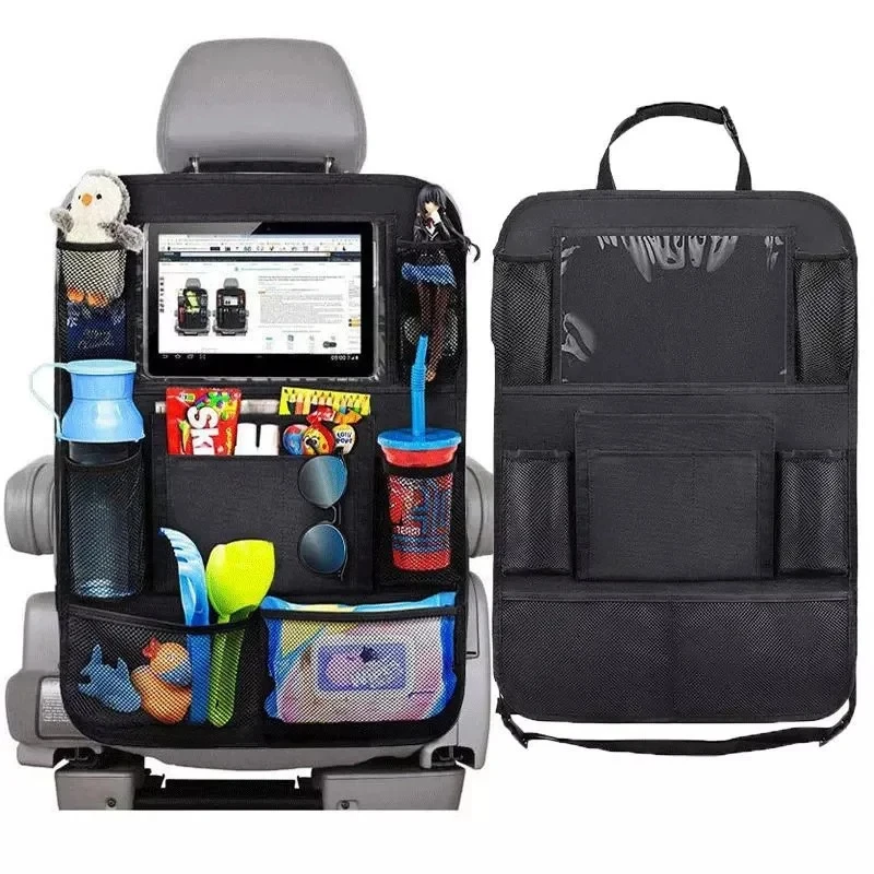 Car Seat Storage Organizer Multifunctional Oxford Fabric Car Back Multi Pocket Storage Bag with Touch Screen Tablet Holder