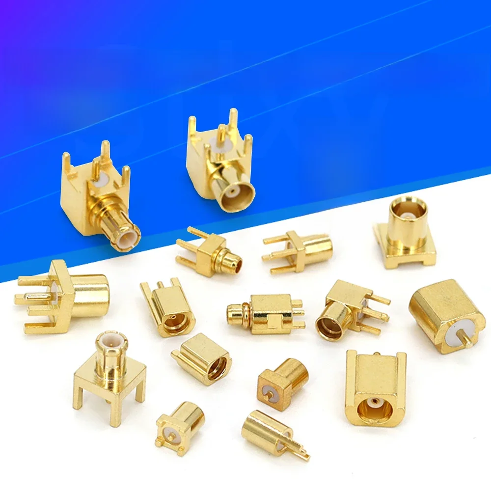 Connecteur coaxial RF droit MCX MMCX mâle femelle, montage sur PCB, Terminal de soudage plaqué or à Angle droit à 90 degrés, 5 pièces