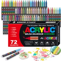 12-288 colores Marcadores de plumas de pintura acrílica Fieltros Acrílicos Marcadores de pintura con punta de pincel Para pintura rupestre Lienzo Manualidades De Bricolaje Para Regalos De Navidad
