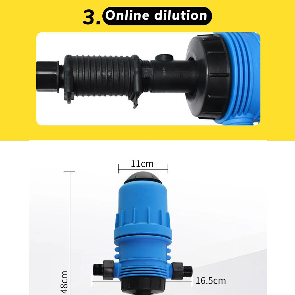 Fertilizer Injector 0.4%-4% Automatic Hybrid Proportional Pump Chemical Liquid Doser Dispenser Dosing Pump for Garden Working