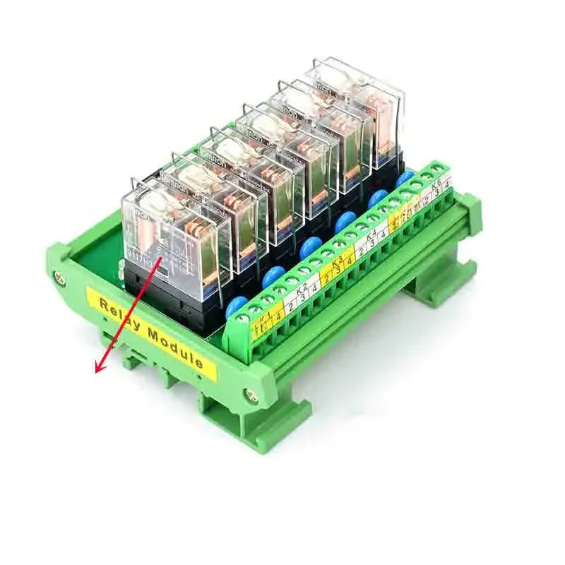 16A 6 kanałów PNP NPN NO NC Interfejs Moduł przekaźnika do montażu na szynie DIN 12V 24V DC Mikrokomputer PLC z pojedynczym układem scalonym BMZ-06K1 — zdjęcie 2