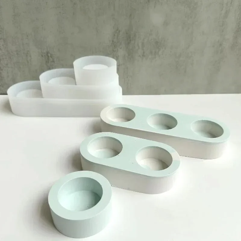 Beton Kandelaar Siliconen Mal DIY Handgemaakte Ronde Gips Epoxyhars Kaarshouder Ambachtelijke Mallen Woondecoratie Benodigdheden - afbeelding 2
