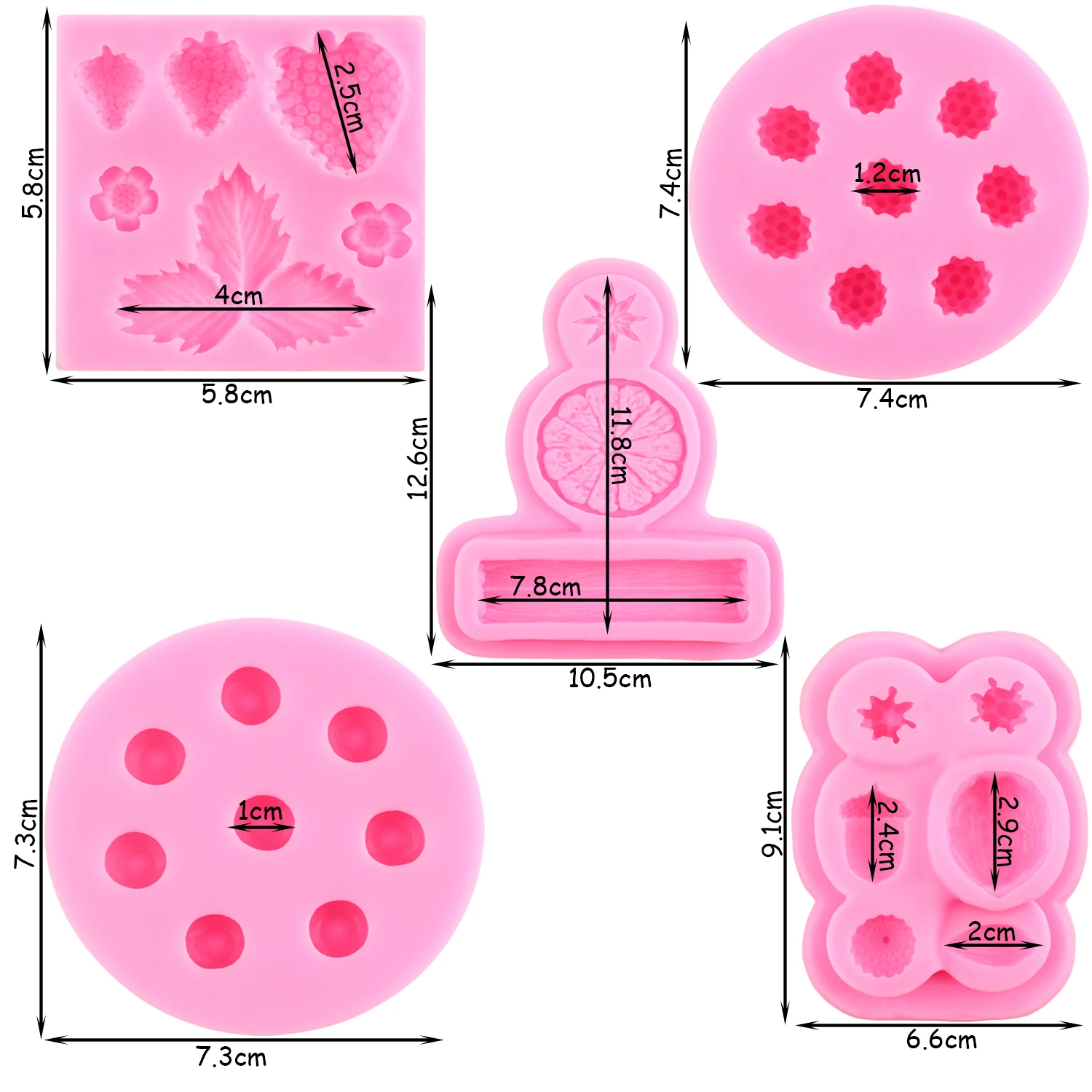 Blueberry Raspberry Strawberry Silicone Mold Nuts Berries Fondant Molds DIY Cake Decorating Tools Cupcake Candy Chocolate Mould