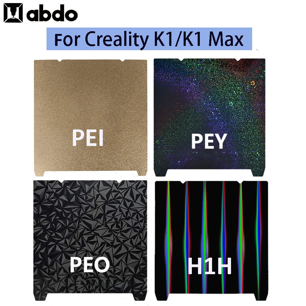 

Для Creality k1 max Строительная пластина текстура Pei пружинный стальной лист 235x235 PEY PET PEO лист для Ender 3 S1 / Pro для K1 Строительная пластина