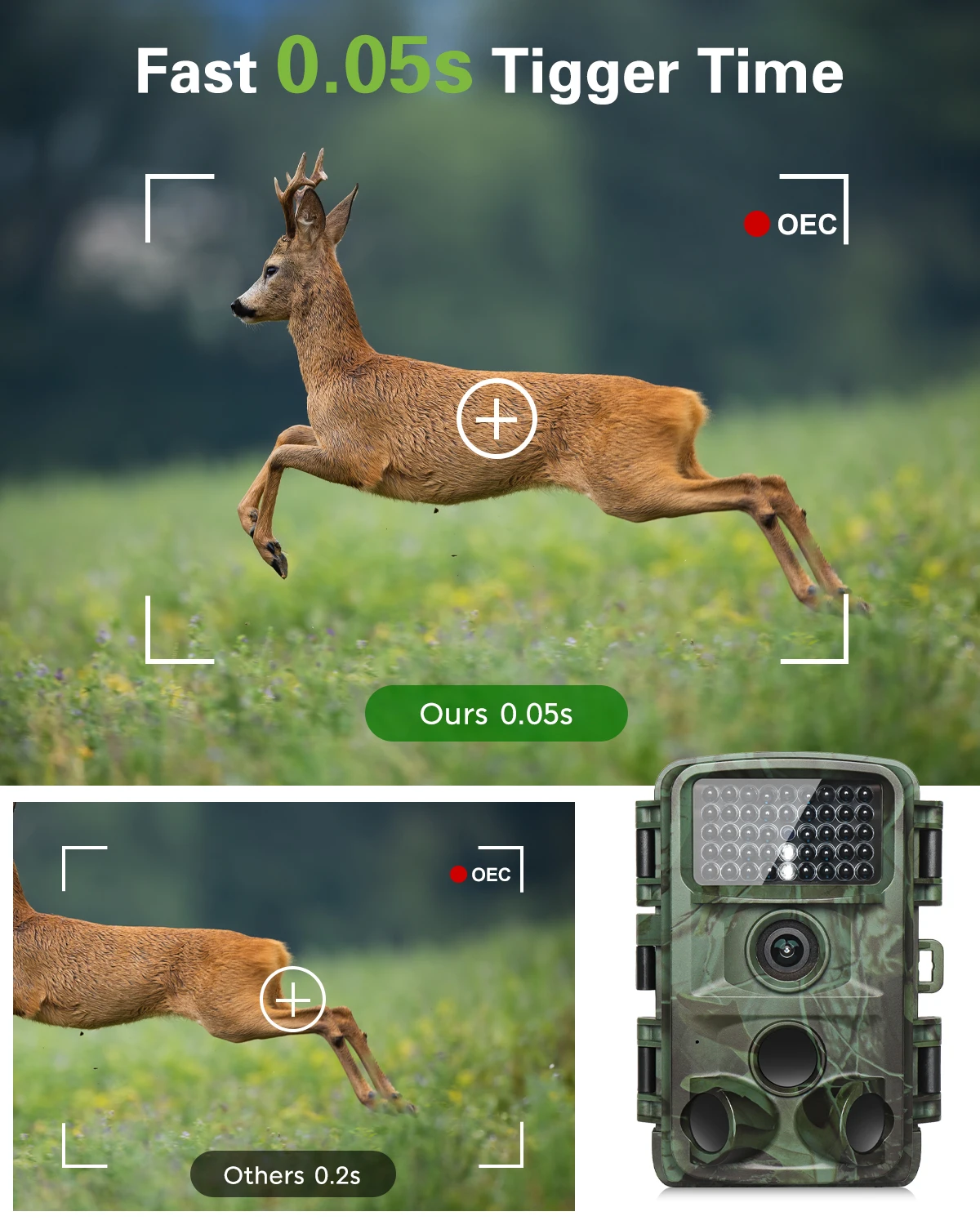 Imagem -03 - Câmera de Caça Impermeável Multifunções Foto Noturna e Vídeo Caça ao ar Livre Monitor de Observação Animal Ip66 6k 72mp