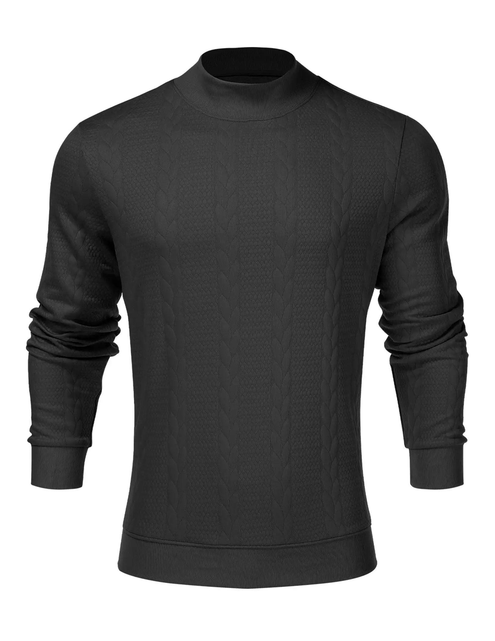 

Men's Casual Solid Color Stand Collar Pullover