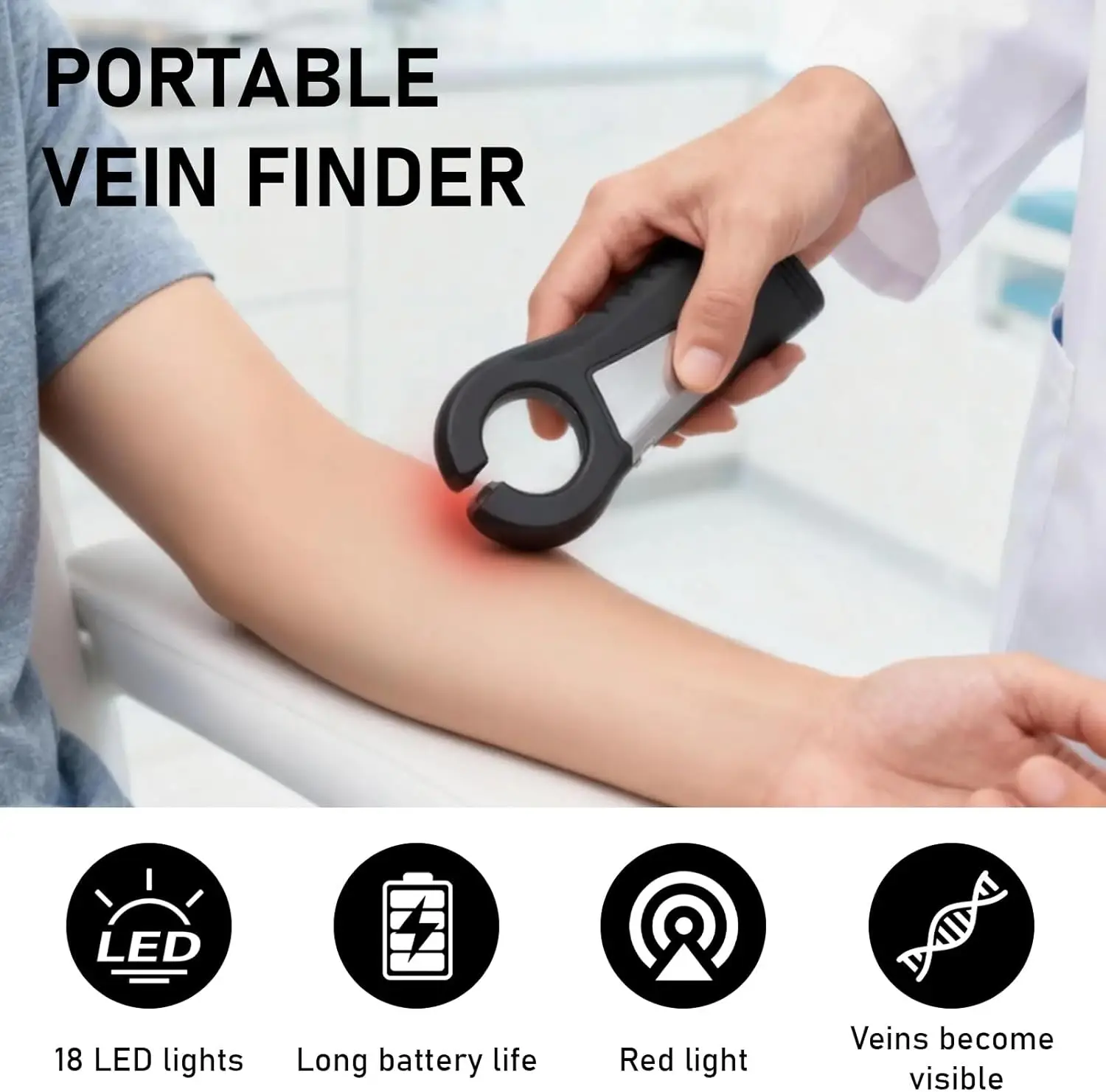 Portable Medical Infrared Vein Finder Home Handheld Vein Viewer for Injection,Blood Draw & IV Access with Enhanced Vein Imaging