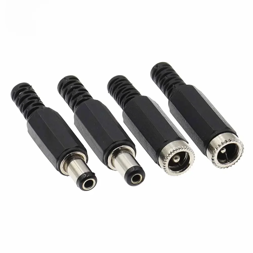 DC żeński męski wtyk zasilania 5.5mm x 2.1mm męski żeński Jack gniazdo adaptera zestaw złączy dla projektów DIY złącze — zdjęcie 2
