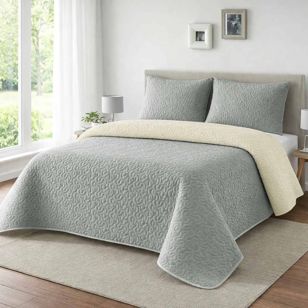 Colcha bouti para Verano y Entretiempo - Colcha para Cama 90-105-135-150，Colcha Cubre Cama 100% Poliester, Suave y Transpirable