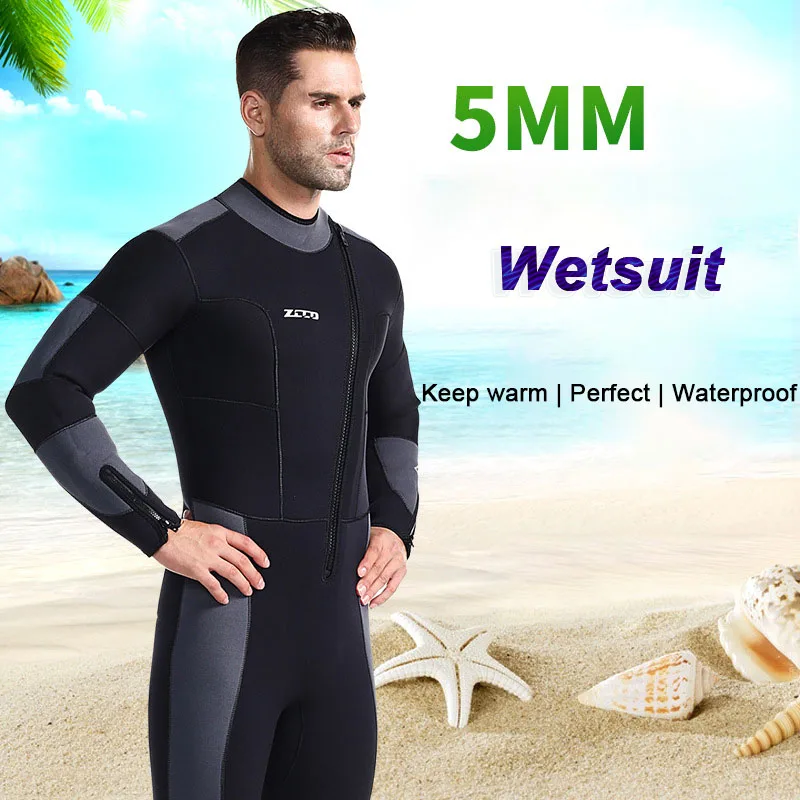 OULYLAN 5MM Men Diving Suit Neoprene Wetsuit Scuba Thermal Winter Warm Wetsuits Full Suit Swimming Surfing Kayaking Equipment Bl