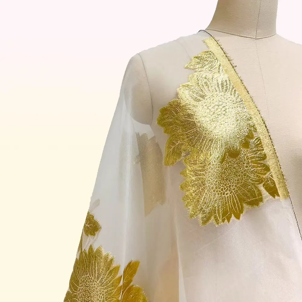 

5-ярдовая африканская роскошная ткань с жаккардовыми ручками для женщин