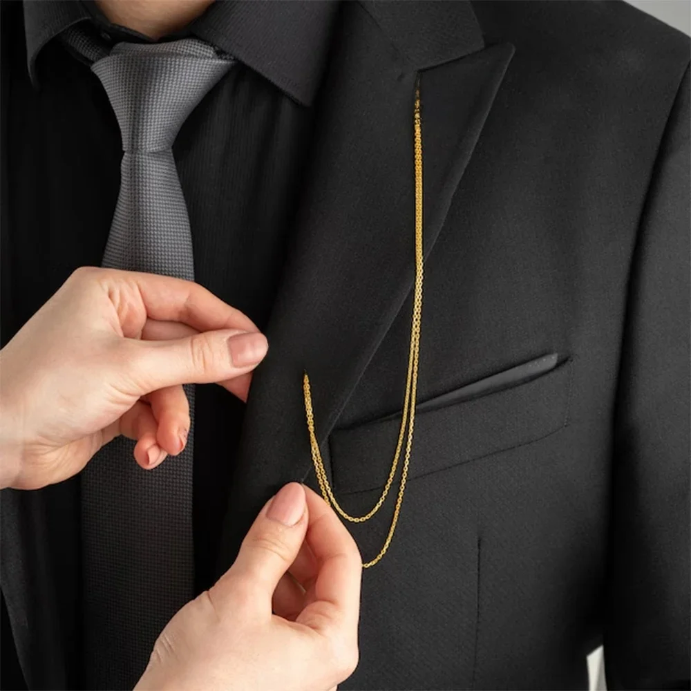 Broche de luxe avec nom personnalisé, couronne haut de gamme, papillon, chaîne de poitrine, broche de marié, bijoux de mariage pour hommes, cadeaux personnalisés