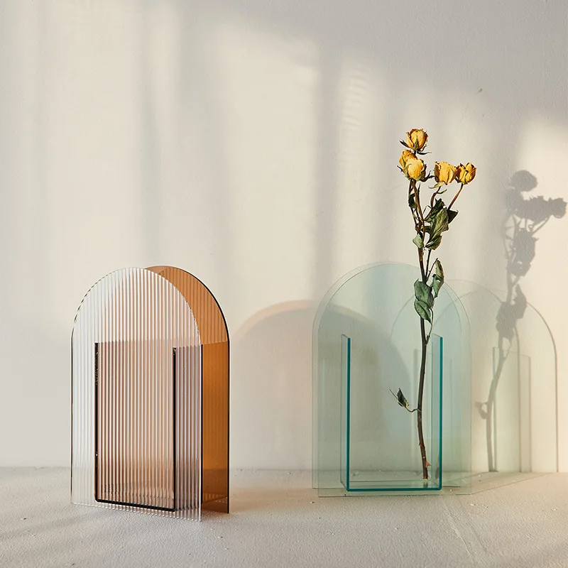 Acrylic vase 3D Geometry Acrylic Flower Pot Unique Tabletop Decoration Plant Flower Container Home Office Wedding Centerpiece - Image 3