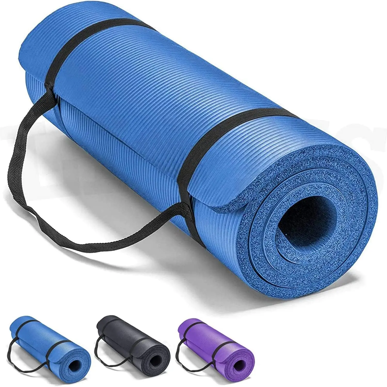 Yoga Mat Non Slip Yoga Mat with Strap Included 10mm Thick Exercise Mat Ideal for Hit Pilates Yoga and Many Other Home Workouts