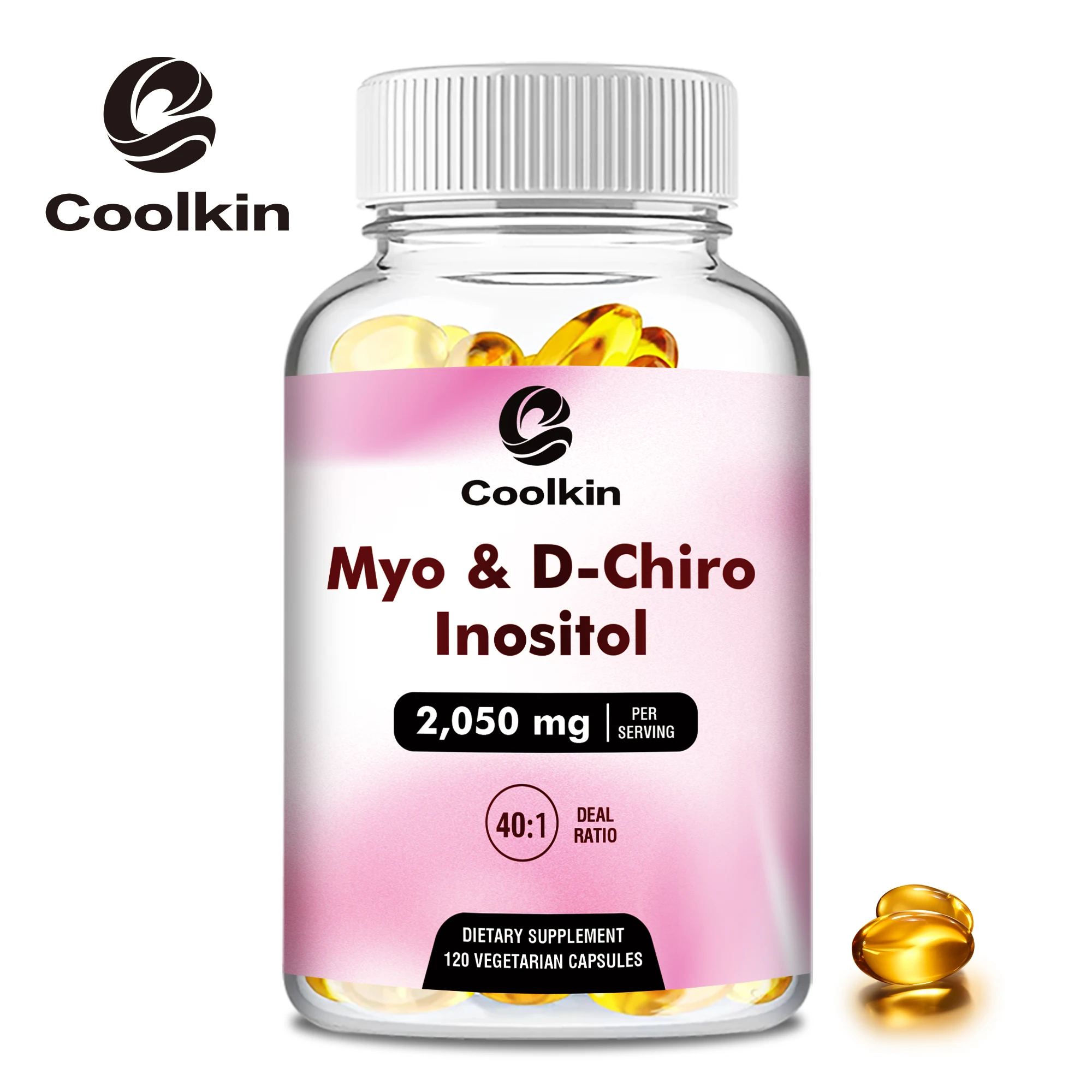 Myo & D-Chiro Inositol Capsules - Supports Ovarian Function,Hormone Balance,Fertility Supplements for Women - 120 Capsules