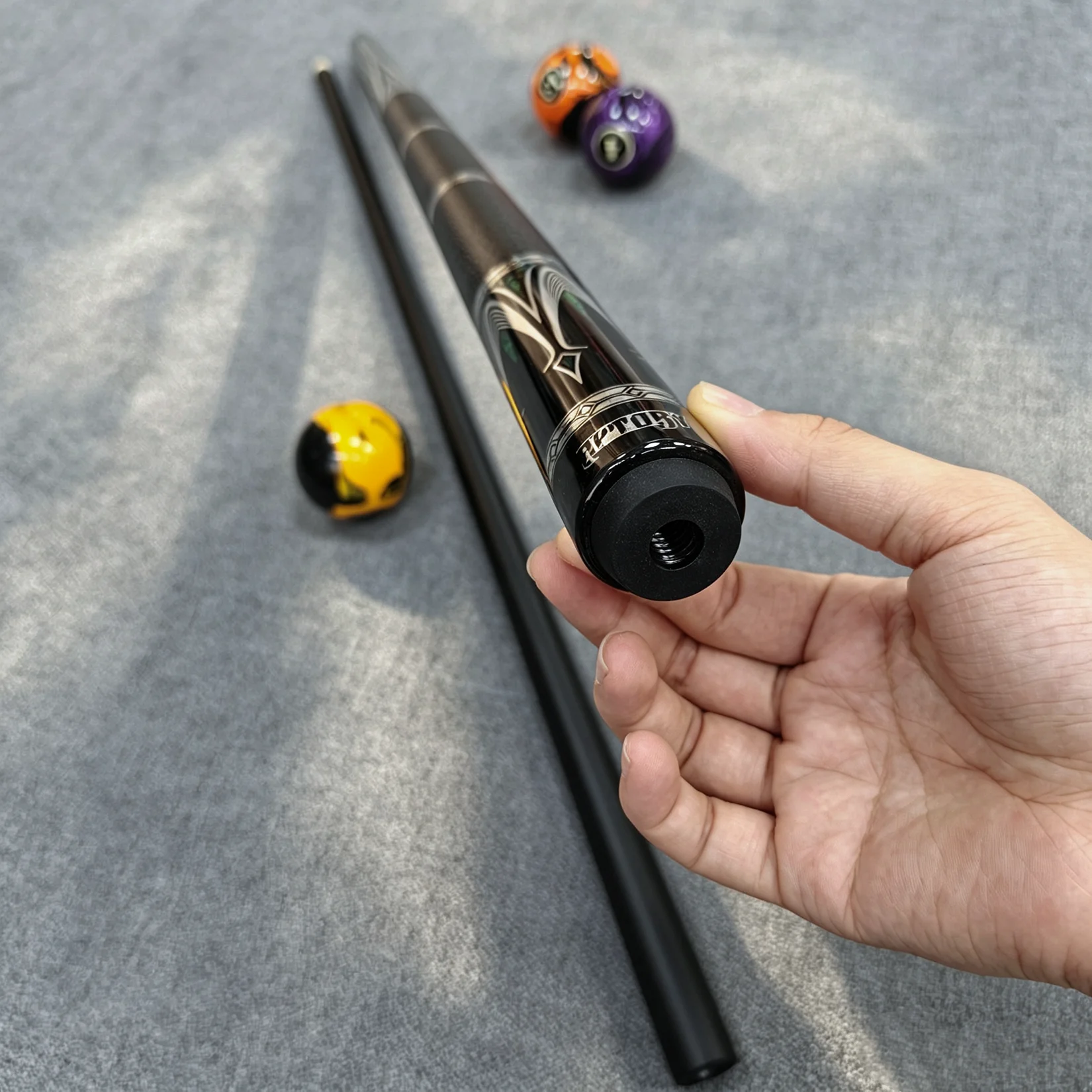 12.5mm High-Tech Billiard Cue, Glossy Paint, Comfort Grip & Unique Design, Premium Pool Stick