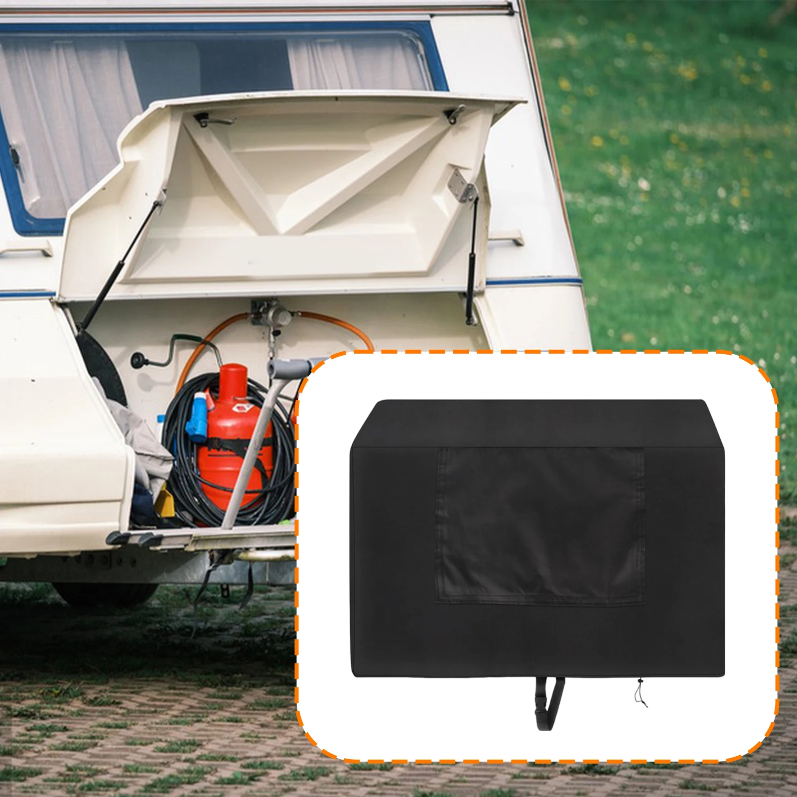 

1 Pcs RV Propane Gas Tank Cover Waterproof Oxford Dustproof Fit Double 20lb Tanks with Buckle Strap for Trailer Campers RV