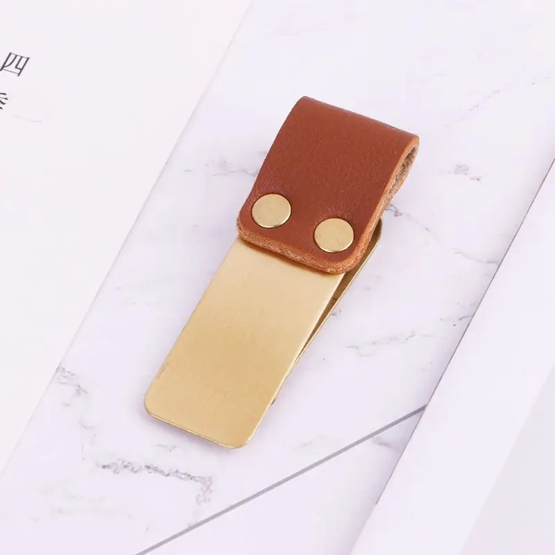 Handmade Leather Stainless Steel Pen Holder Clip Journal Notebook Paper Folder Fast And Free Shipping High Quality