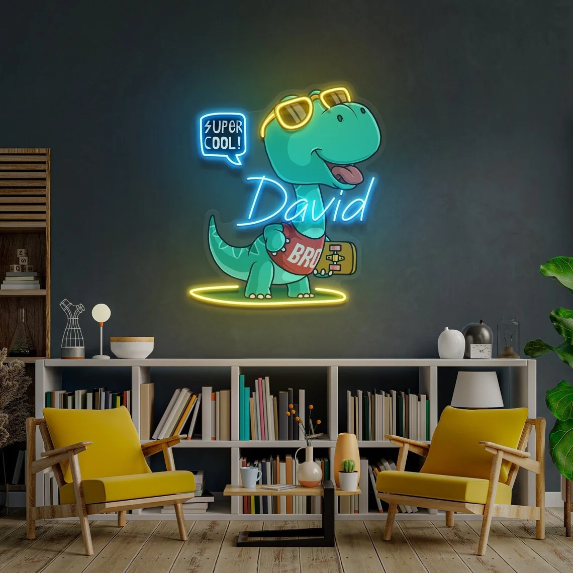 DINOSAUR Neon Sign Custom Neon Sign Name Dinosaur Gifts For Boys