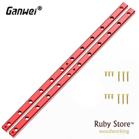 Ganwei, 2PCS Aluminum Track with Dog Holes for Workbench, 20mm, NO CLAMPS